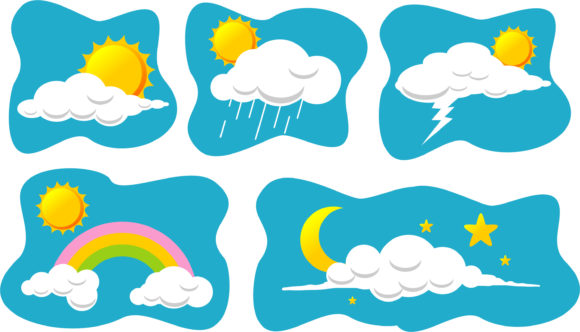 Amazing Sun and Clouds Graphics: A Creative Design for Crafts & Branding
