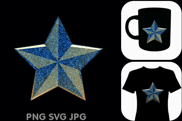 Blue Star Icon, Galaxy Science Graphics