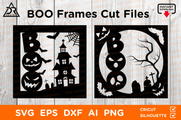 Boo Halloween Frames Cut Files: A Spooky Graphic Design Asset for Autumn Amp Campaigns