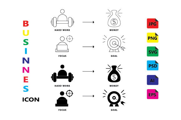 Business Concepts Icon, Line and Flat: A Graphics Freebie for Handmade Designers