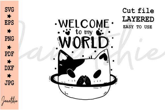 Cute Funny Cat Head Graphics for Crafts and Creative Projects