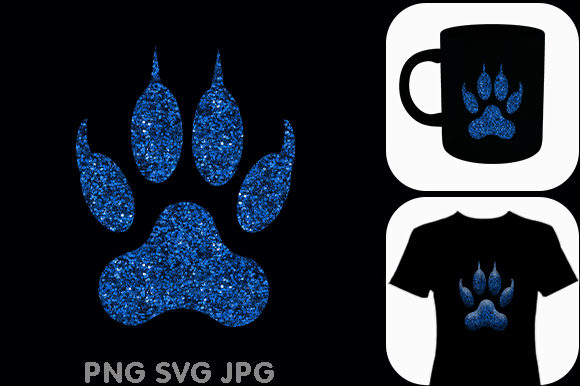 Dog Cats Footprint, Animal Pet Blue Paw