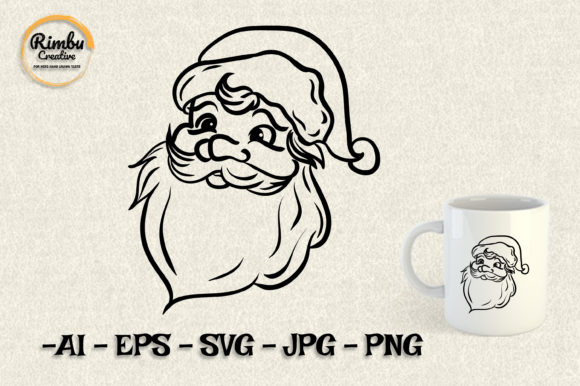 FREE Santa Claus Hand Drawn Line Art – A Versatile Graphic for Seasonal Crafting