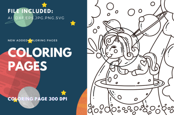 Horse on a Planet Coloring Page: A Versatile Graphic for Digital Sellers