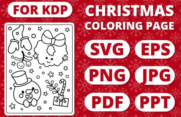 KDP Christmas Coloring Page for Kids 31 – A Festive Graphic Design Asset