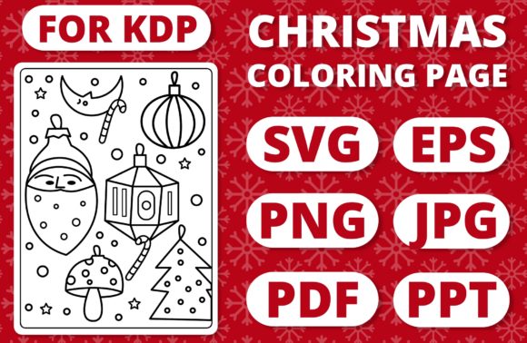 KDP Christmas Coloring Page for Kids 34: A Seasonal Graphic Design Asset