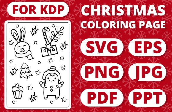 KDP Christmas Coloring Page for Kids 35: A Festive Graphic Design Asset