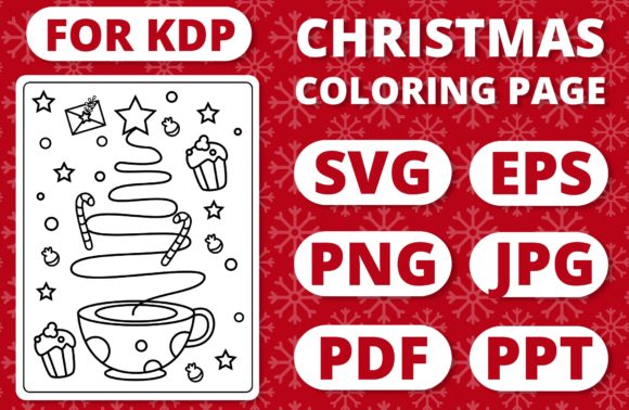 KDP Christmas Coloring Page for Kids 36: A Seasonal Graphic Design Asset