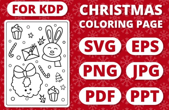 KDP Christmas Coloring Page for Kids 37 – A Vibrant Graphic Design Asset