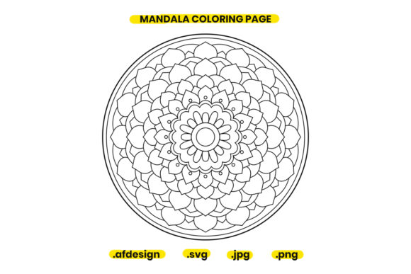 Mandala Coloring Page Design 21 for Embroidery Projects