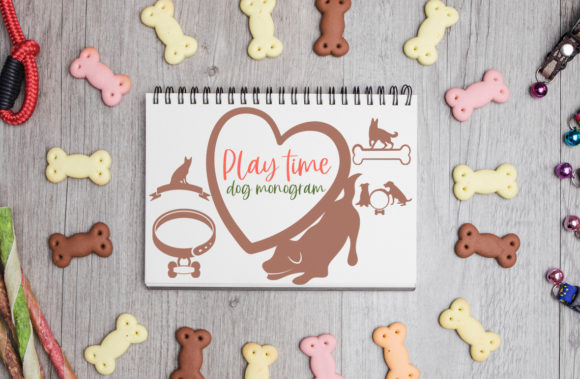 Playtime Dog Monograms: A Versatile Graphic Design Asset for Creative Content