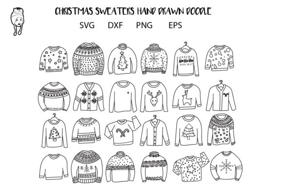 Sweaters Christmas Doddle Graphics: A Festive Freebie for Creative Projects