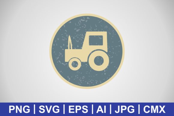 Vector Tractor Icon: A Versatile Graphic Design Freebie for Creative Sellers