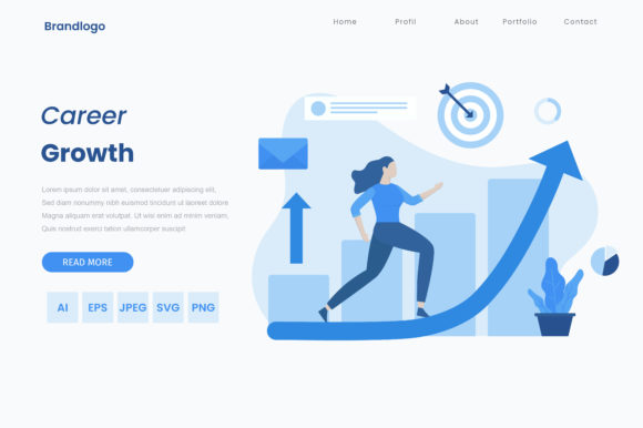 Women Career Growth Illustration Concept – A Freebie Graphic for Real Crafting Projects